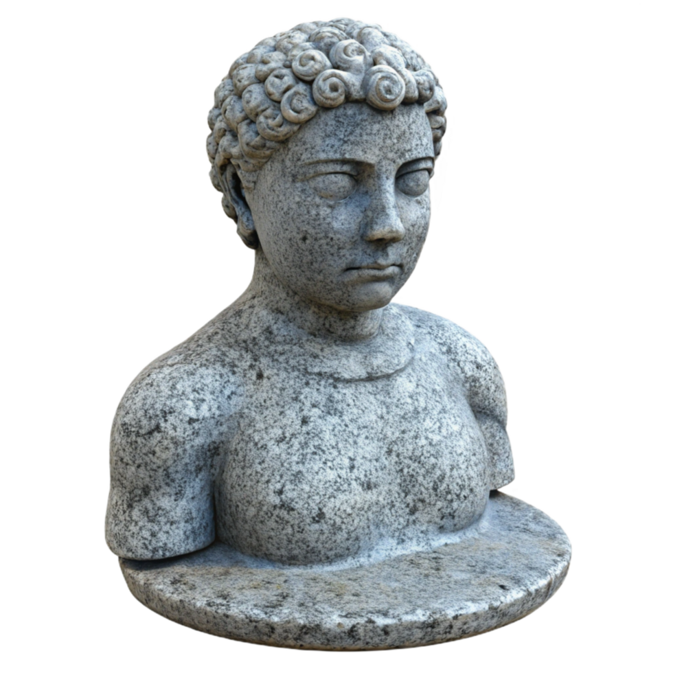 magnificent modern Granite Statue Textured Surface Isolated premium png