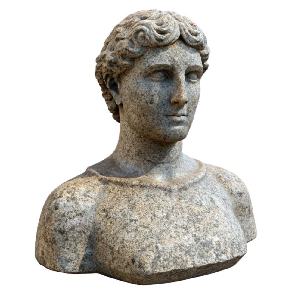 elegant classic Granite Statue Textured Surface Isolated detailed png