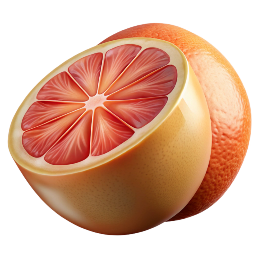 dramatic contemporary Grapefruit Half with Segments Cutout professional png