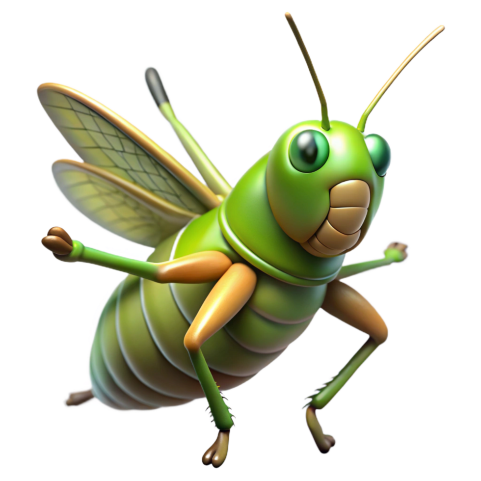 magnificent artistic Grasshopper Jumping Transparent Background high resolution png