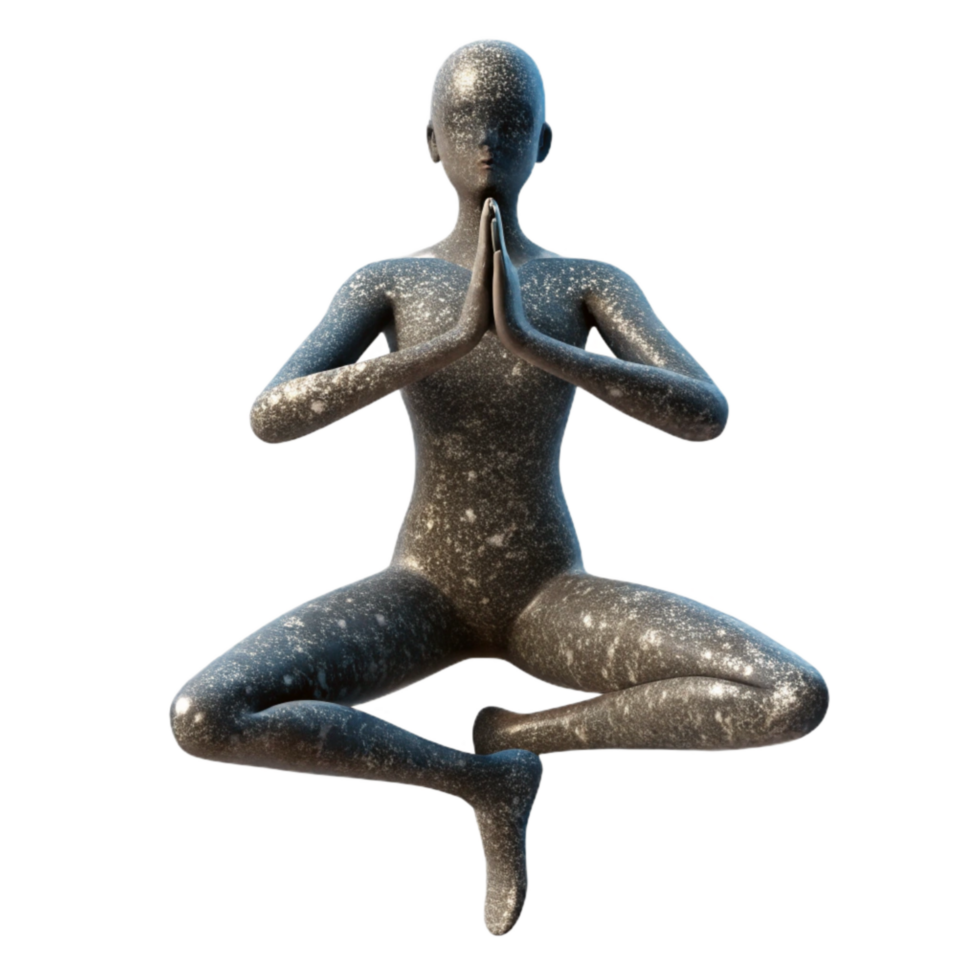 dramatic abstract Yoga Pose Silhouette Transparent Background Cutout premium png