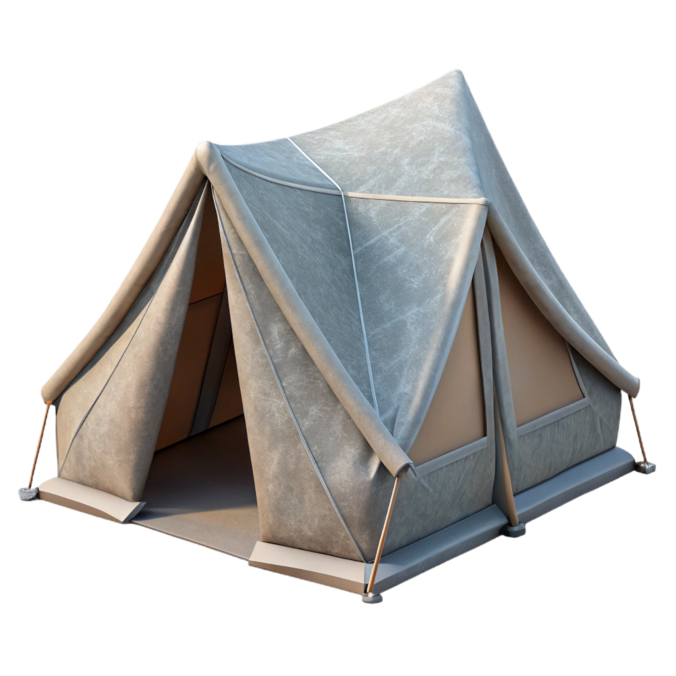 beautiful contemporary Gray Camping Tent Front View Transparent Background authentic png