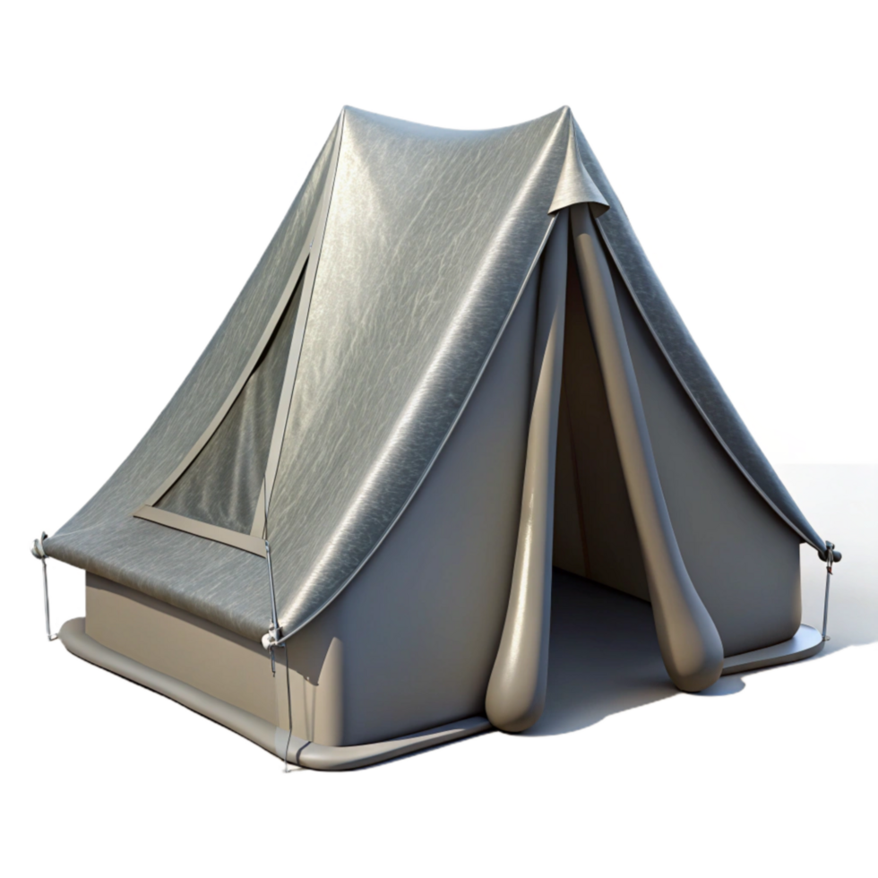 extraordinary abstract Gray Camping Tent Front View Transparent Background authentic png