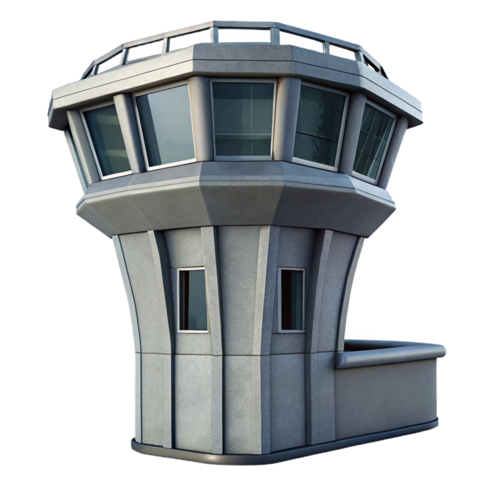 extraordinary traditional Gray Control Tower Side View Transparent Background Cutout premium png
