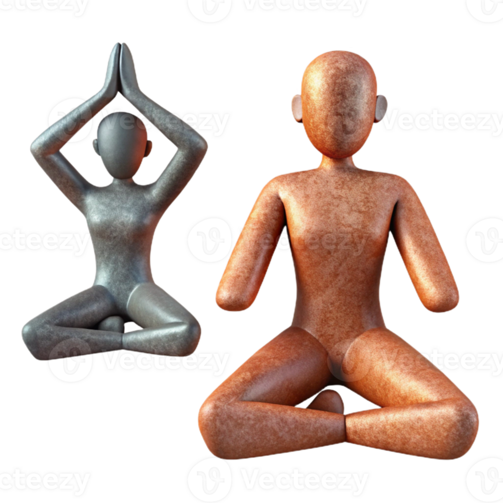 serene traditional Yoga Poses Set Silhouette Transparent Background high resolution png