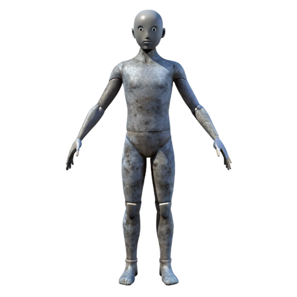 magnificent classic Gray Mannequin Full Body Front View Isolated authentic png