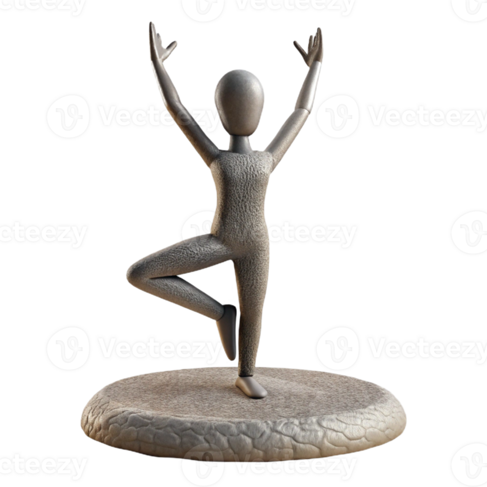 extraordinary vintage Yoga Pose Tree Pose Silhouette Isolated Cutout high resolution png