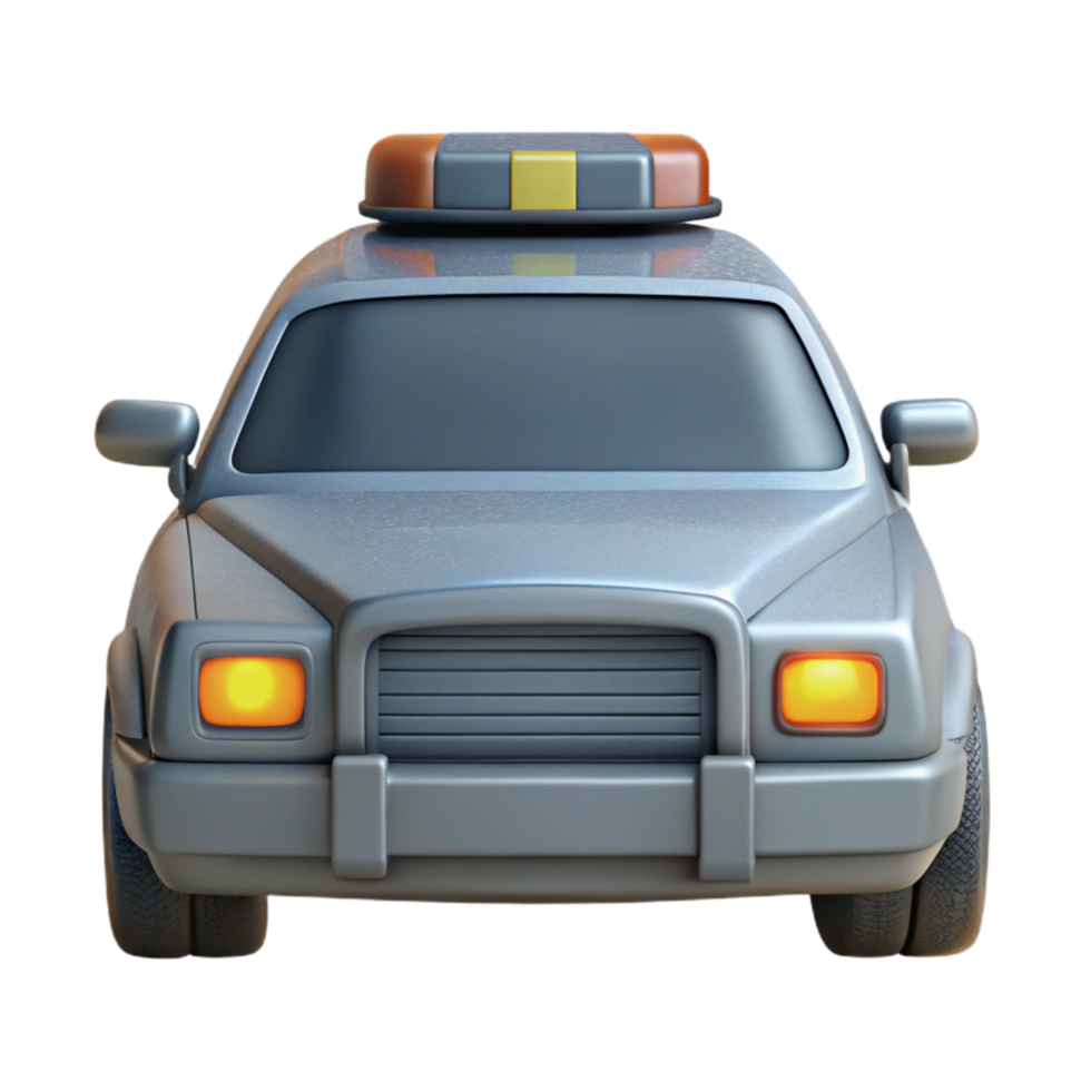 wonderful modern Gray Police Car Front View Transparent Background Cutout png