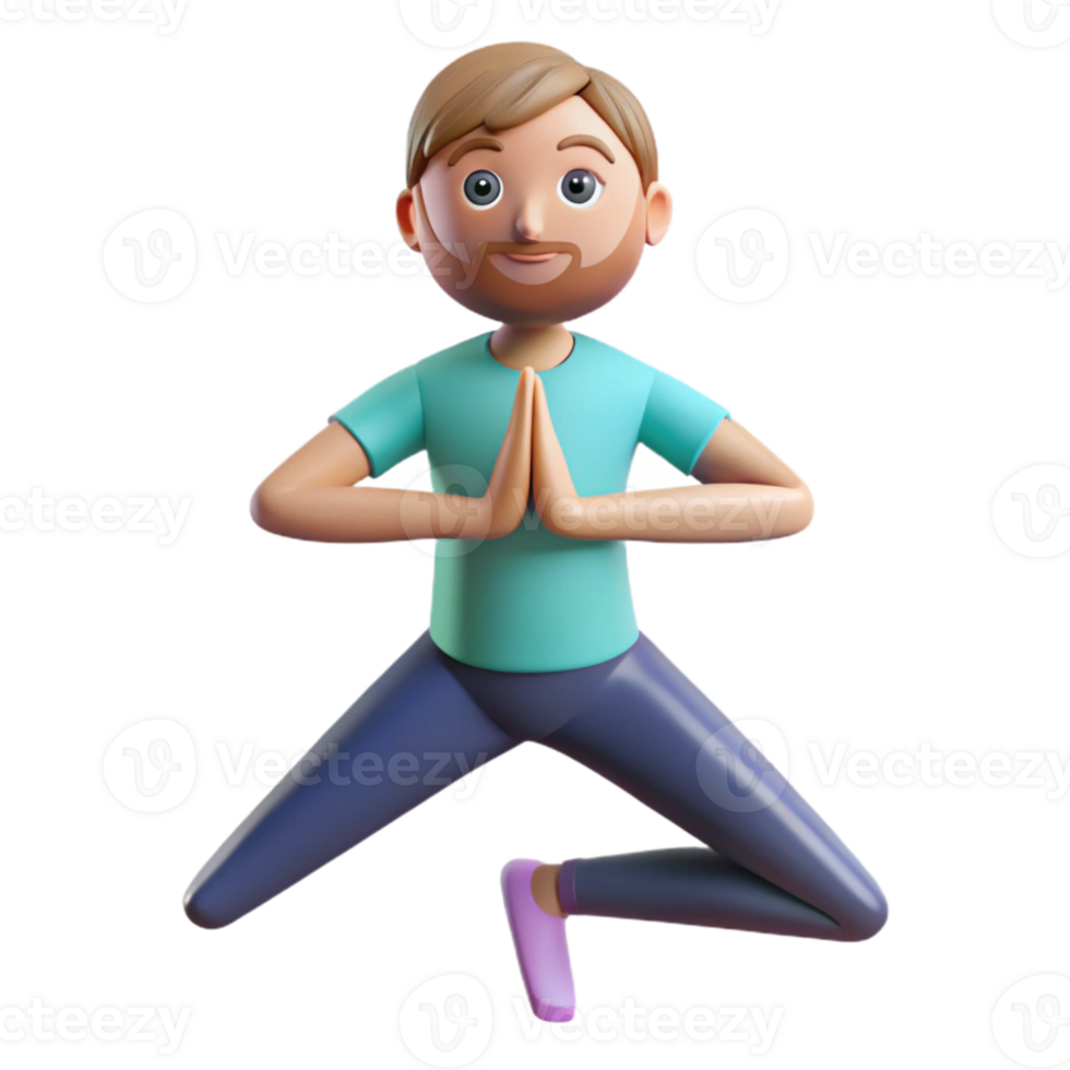 serene rustic Yoga Pose Triangle Pose Isolated high resolution png
