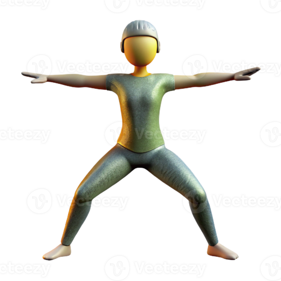 elegant abstract Yoga Pose Warrior Ii Transparent Isolated premium png