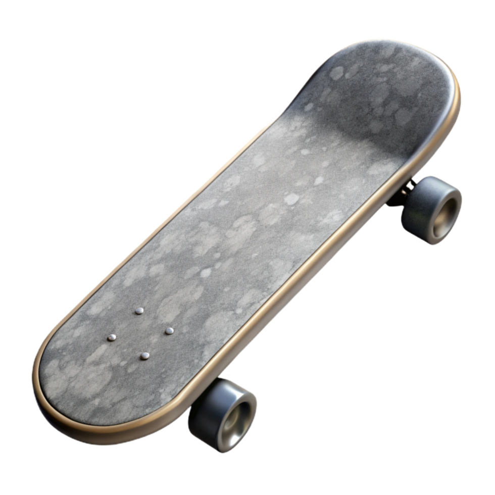 stunning contemporary Gray Skateboard Deck Bottom View Transparent Background exclusive png