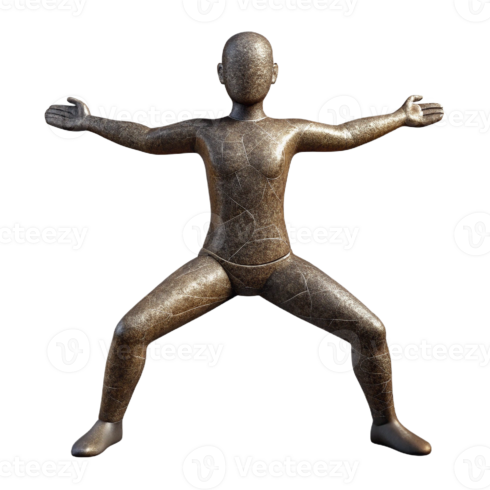 impressive vintage Yoga Pose Warrior One Silhouette Cutout high quality png