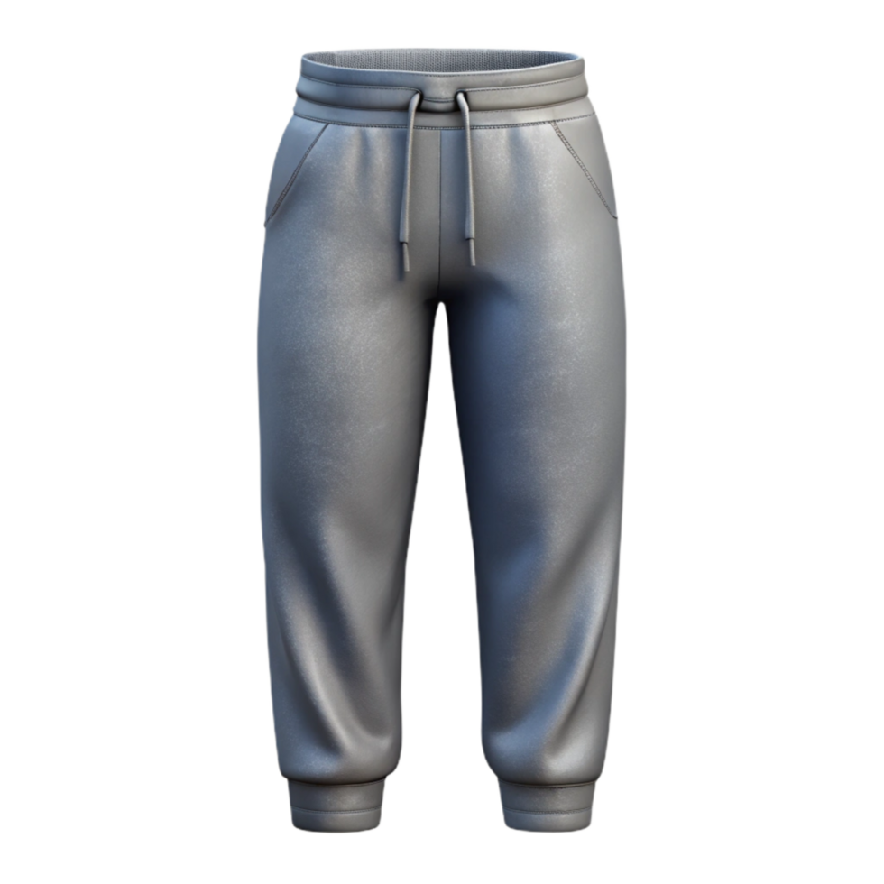 vibrant artistic Gray Sweatpants Front View with Transparent Background high resolution png