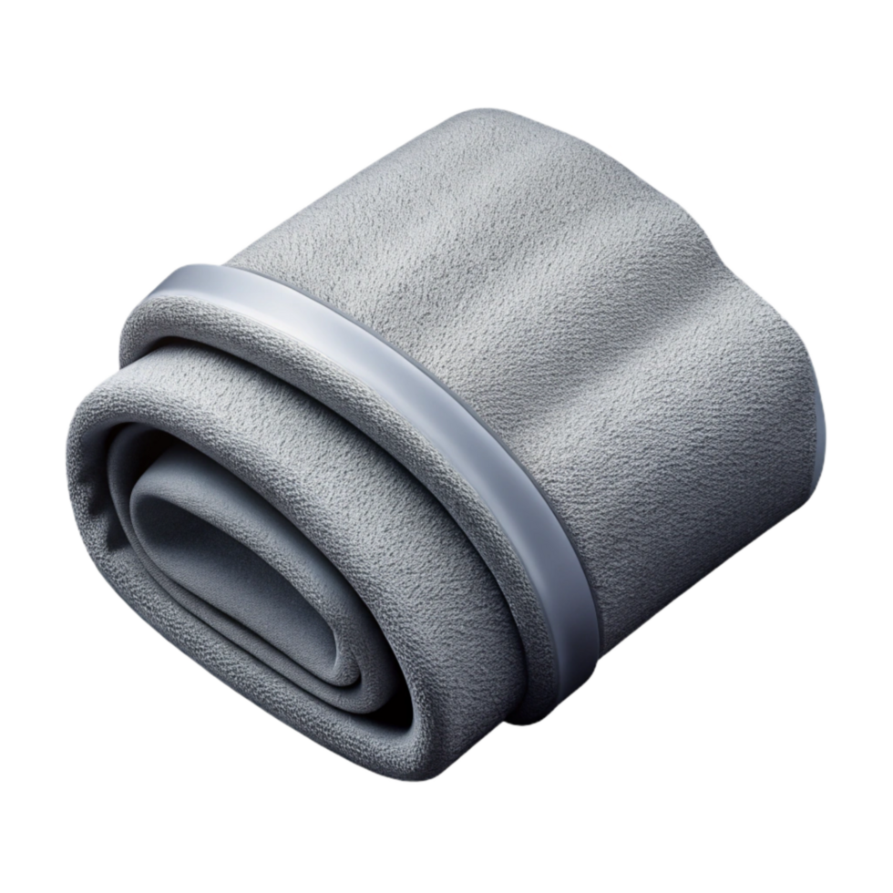 elegant minimalist Gray Sports Towel Folded Transparent Background professional png