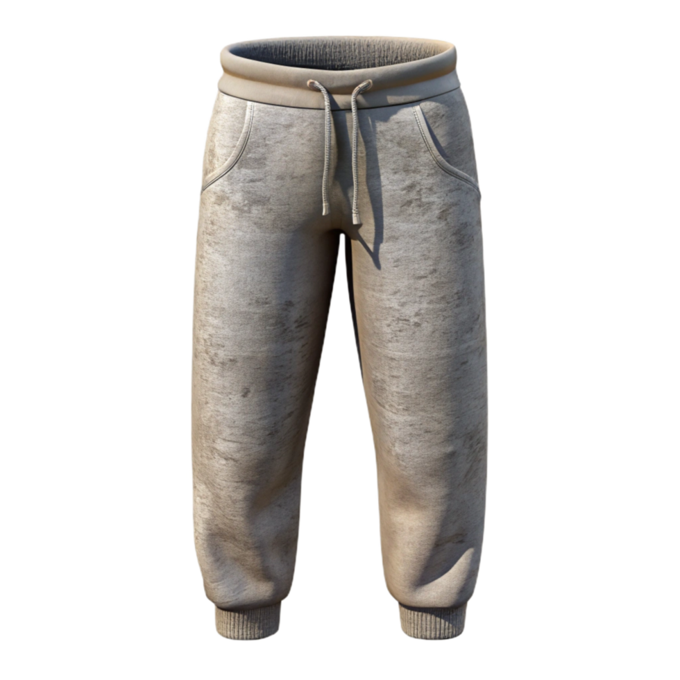 impressive abstract Gray Sweatpants Front View with Transparent Background exclusive png