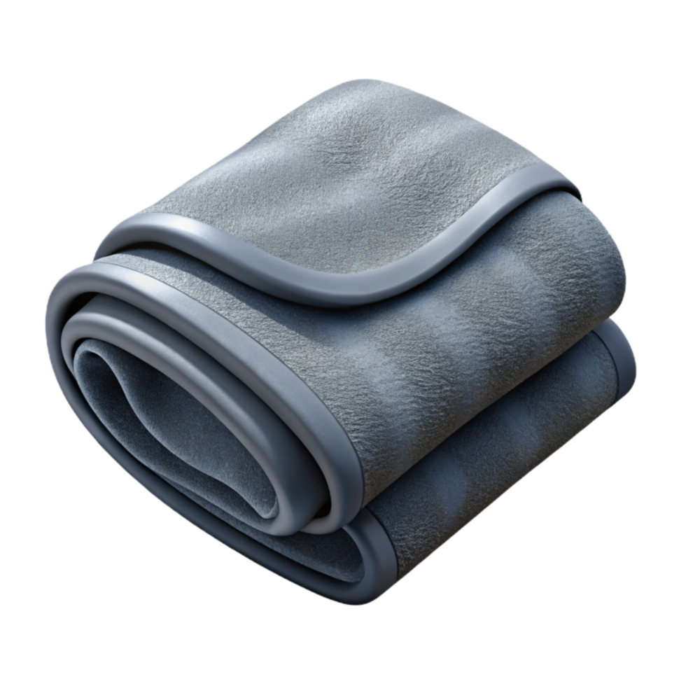 dramatic classic Gray Sports Towel Folded Transparent Background professional png