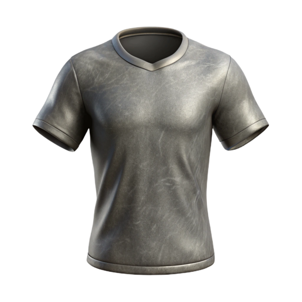 elegant classic Gray T Shirt Front View with Transparent Background genuine png