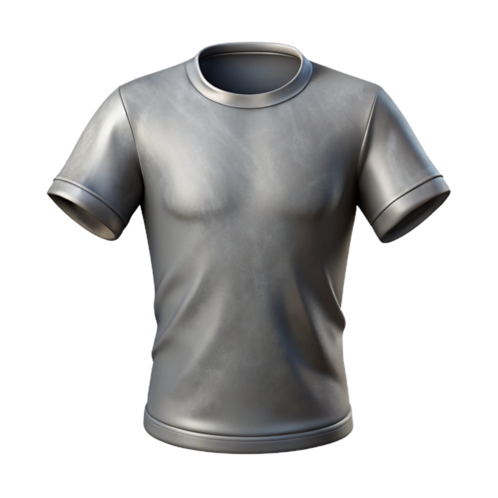 elegant rustic Gray T Shirt Front View with Transparent Background authentic png