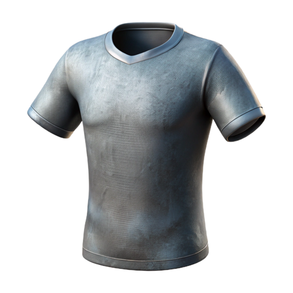 beautiful artistic Gray T Shirt Front View with Transparent Background detailed png