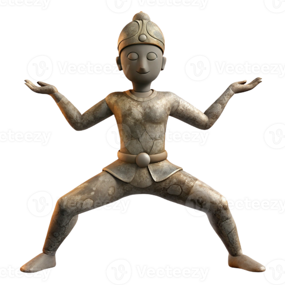 wonderful vintage Yoga Pose Warrior Two Silhouette Cutout high resolution png