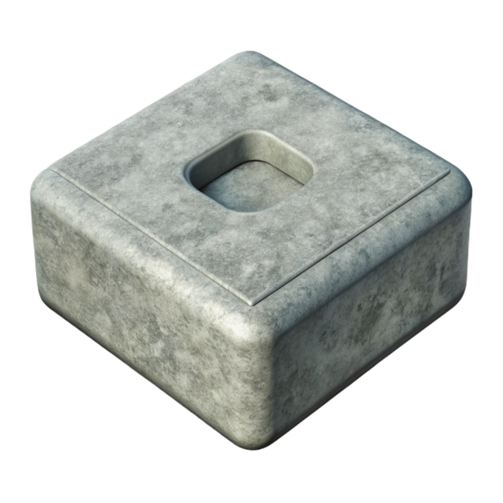 elegant rustic Gray Yoga Block Top View Cutout original png