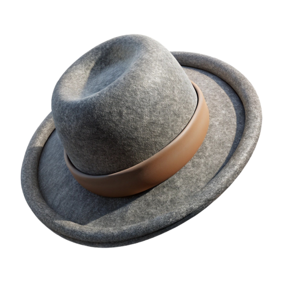 wonderful creative Gray Wool Hat Top View Transparent Background high resolution png