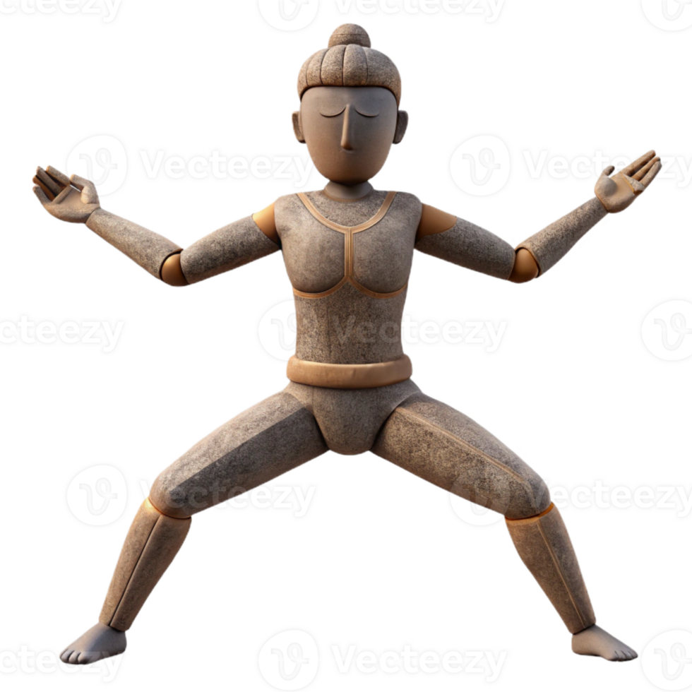 impressive modern Yoga Pose Warrior Two Silhouette Cutout professional png