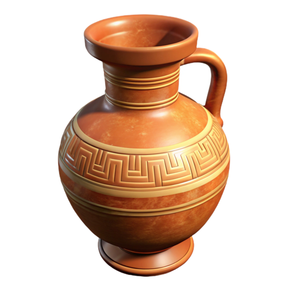 stunning artistic Greek Amphora Pottery Terracotta Texture Transparent Background high resolution png