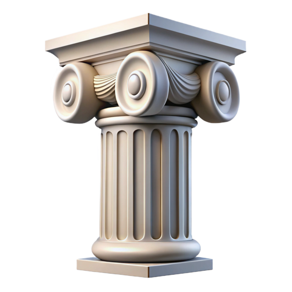 stunning artistic Greek Column Capital Ionic Style Isolated exclusive png