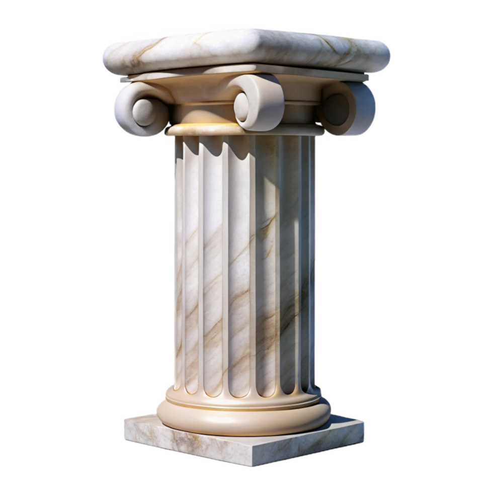 extraordinary modern Greek Column Marble Texture Front View Transparent Background premium png