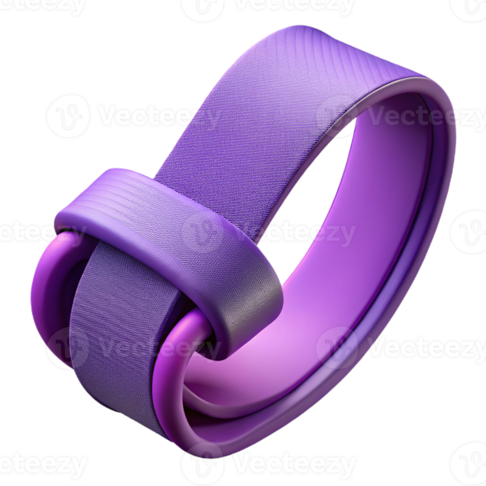 dramatic contemporary Yoga Strap Purple Color Isolated authentic png