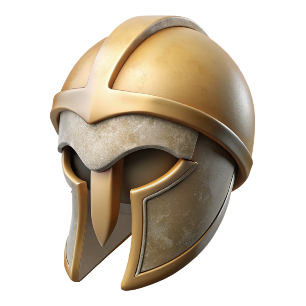 vibrant vintage Greek Helmet Corinthian Style Front View Transparent Bg premium png