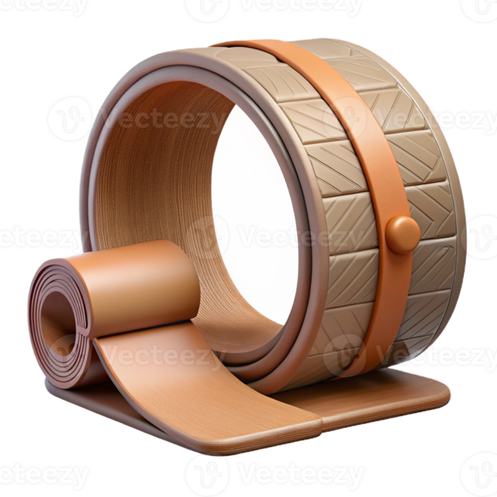 vibrant rustic Yoga Wheel and Strap Cutout Isolated exclusive png