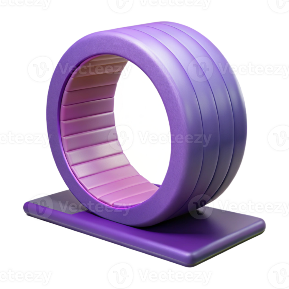 elegant minimalist Yoga Wheel Purple Backbend Support Isolated Element high quality png