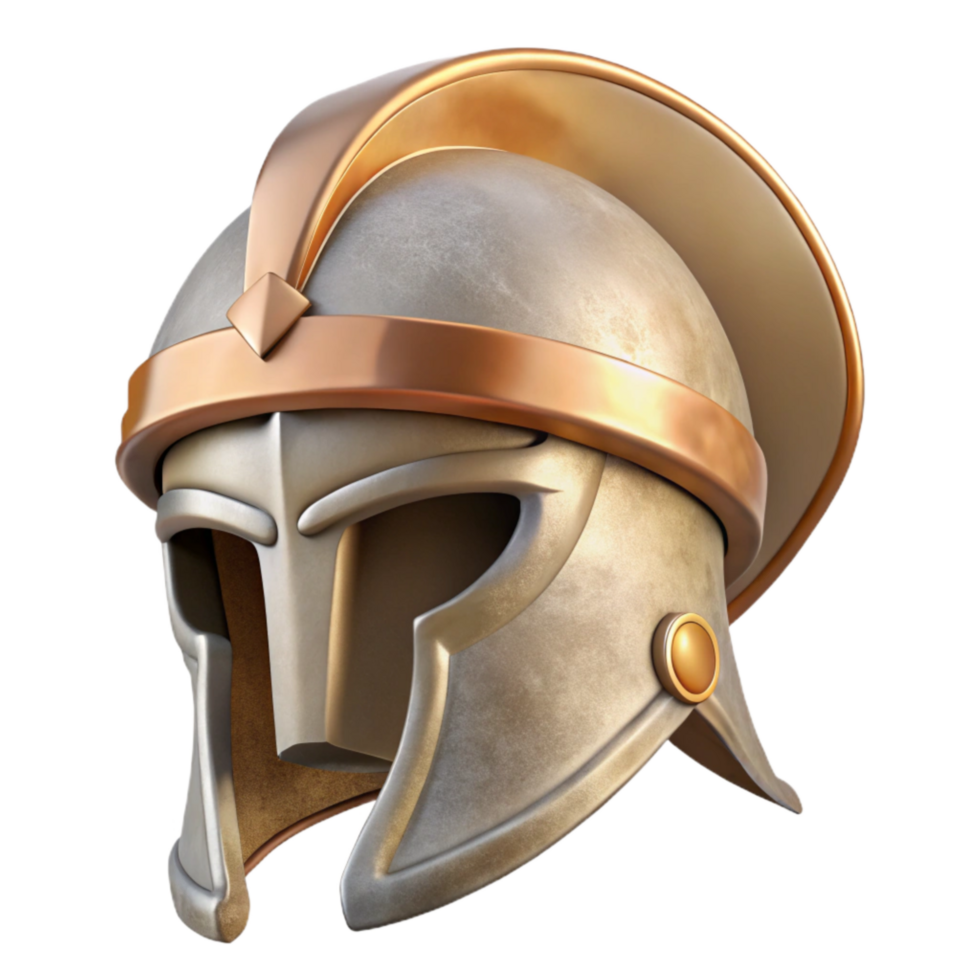 beautiful creative Greek Helmet Corinthian Style Front View Transparent Bg exclusive png