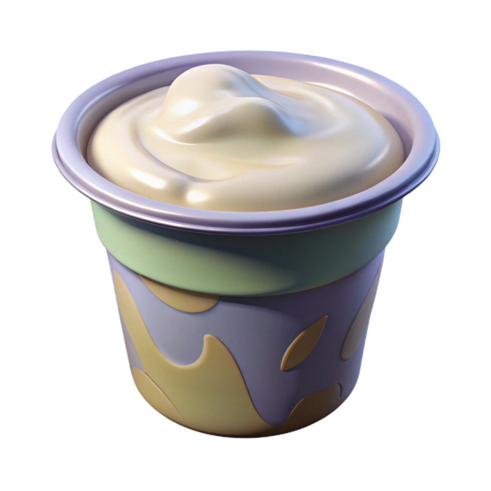 elegant traditional Yogurt Container with Lid Isolated authentic png