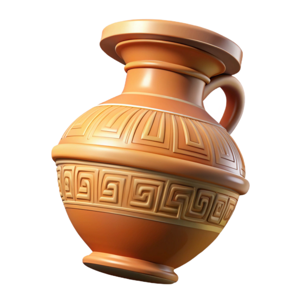 elegant classic Greek Pottery Fragment Geometric Design Transparent Background exclusive png