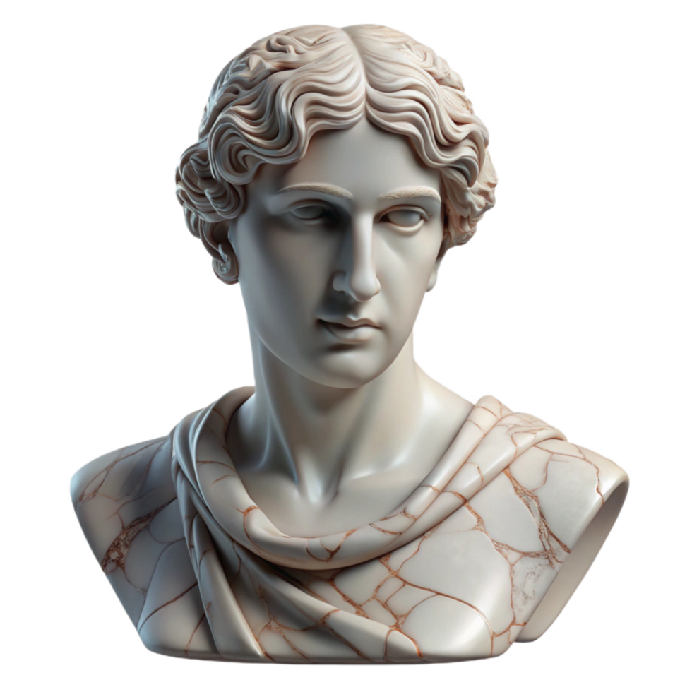 stunning minimalist Greek Statue Marble Texture Detail Transparent authentic png