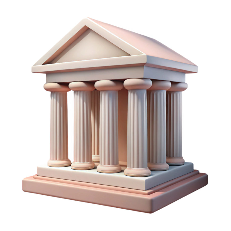 beautiful rustic Greek Temple Front View Doric Columns Cutout Element original png
