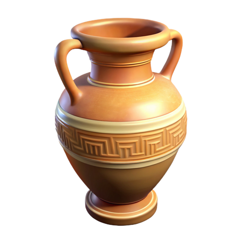 extraordinary creative Greek Vase Pottery Texture Side View Isolated png