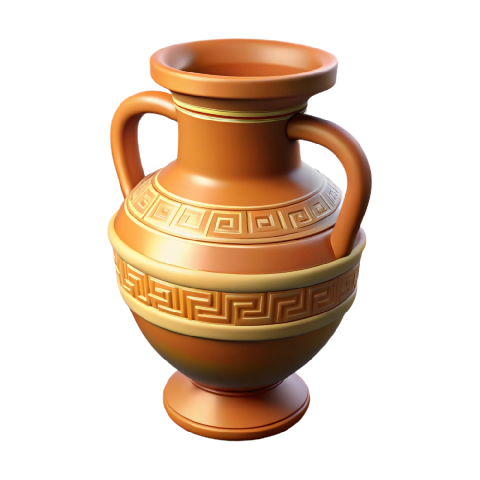 elegant artistic Greek Vase Pottery Texture Side View Isolated exclusive png