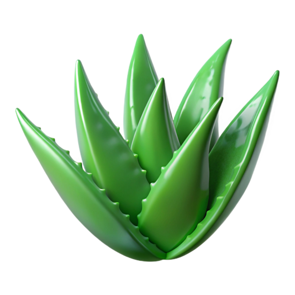serene artistic Green Aloe Vera Leaf Cutout Transparent Background original png