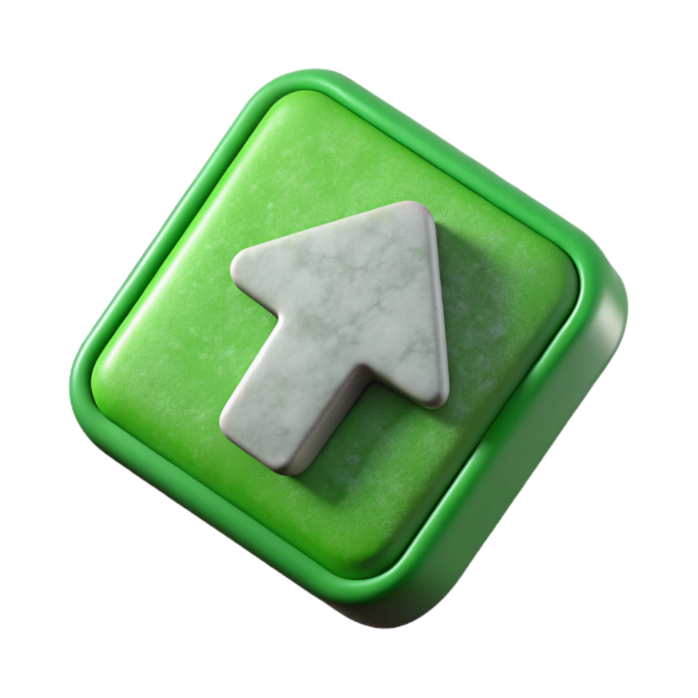 serene classic Green Arrow Icon for Online Tutorials Isolated high quality png