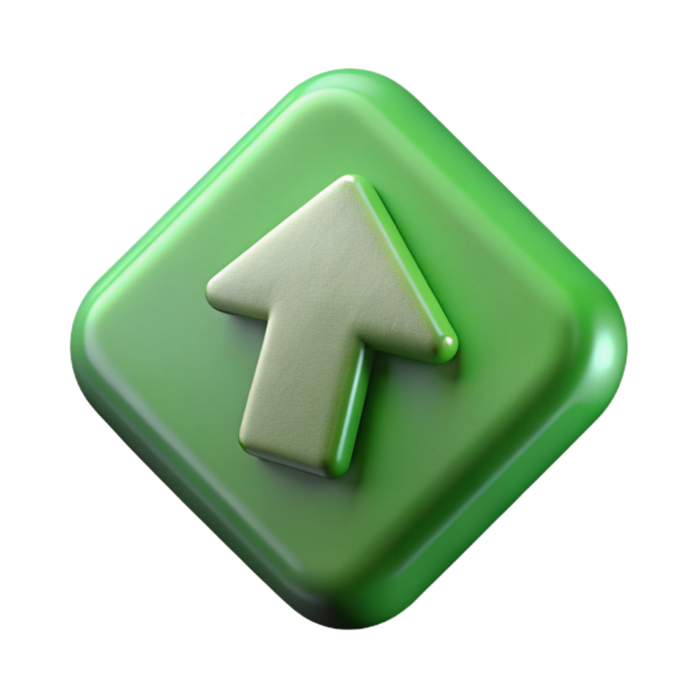 serene contemporary Green Arrow Icon for Online Tutorials Isolated exclusive png