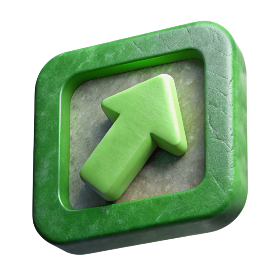 elegant creative Green Arrow Icon for Online Tutorials Isolated exclusive png
