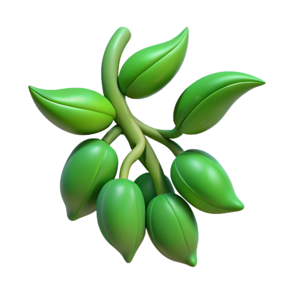 wonderful contemporary Green Beans Growing Vine Isolated Transparent Background high quality png