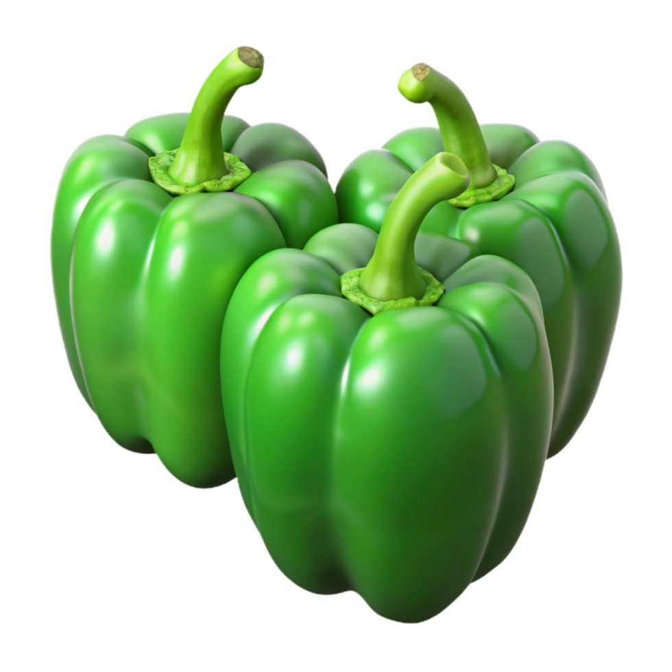 elegant creative Green Bell Peppers Growing Hydroponically Transparent Background authentic png