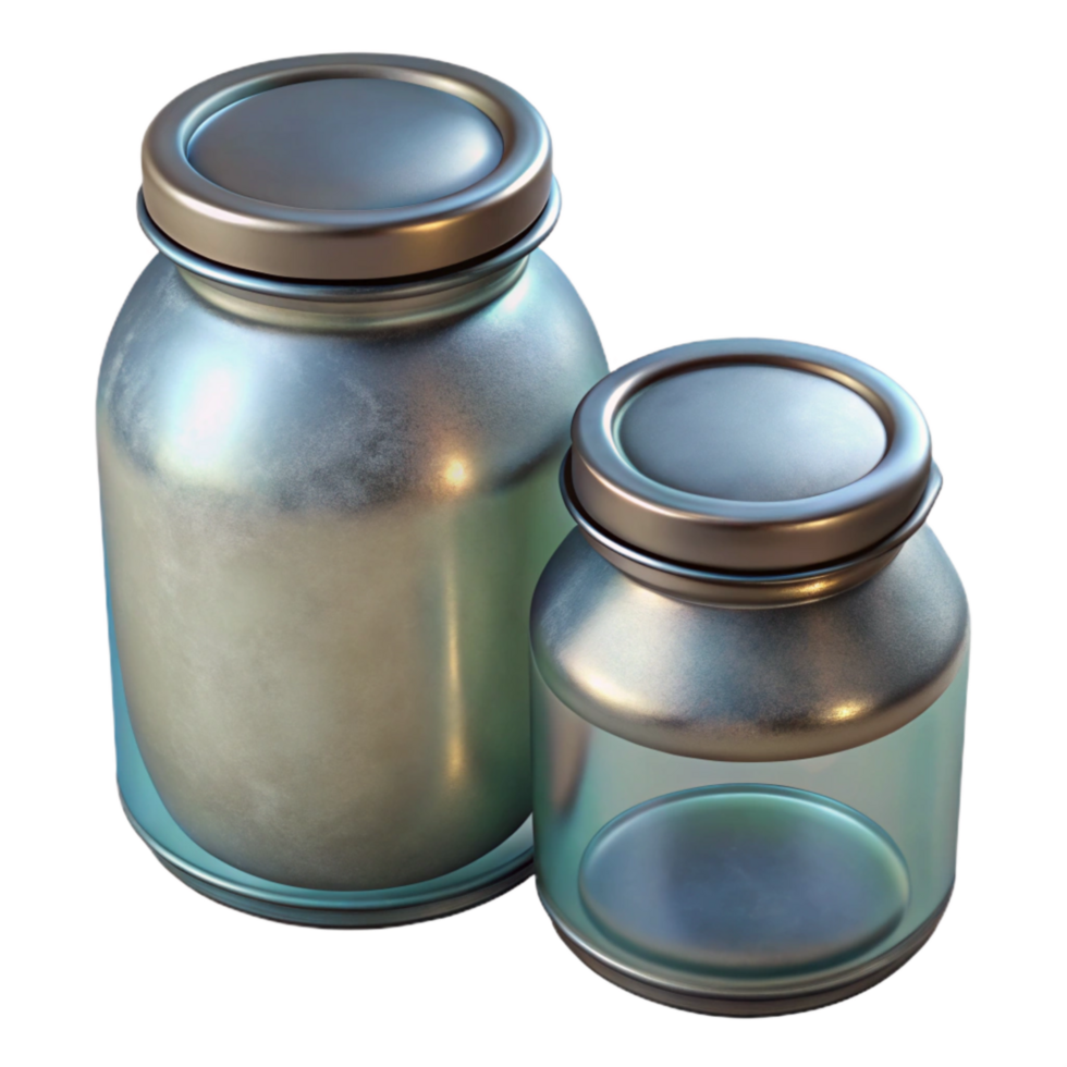 extraordinary classic Zero Waste Lifestyle Jars Glass Metal Isolated professional png