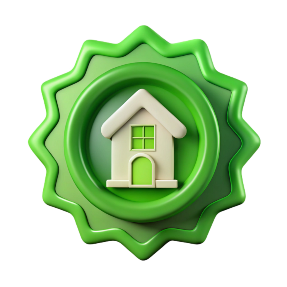 elegant contemporary Green Building Certification Badge Isolated original png