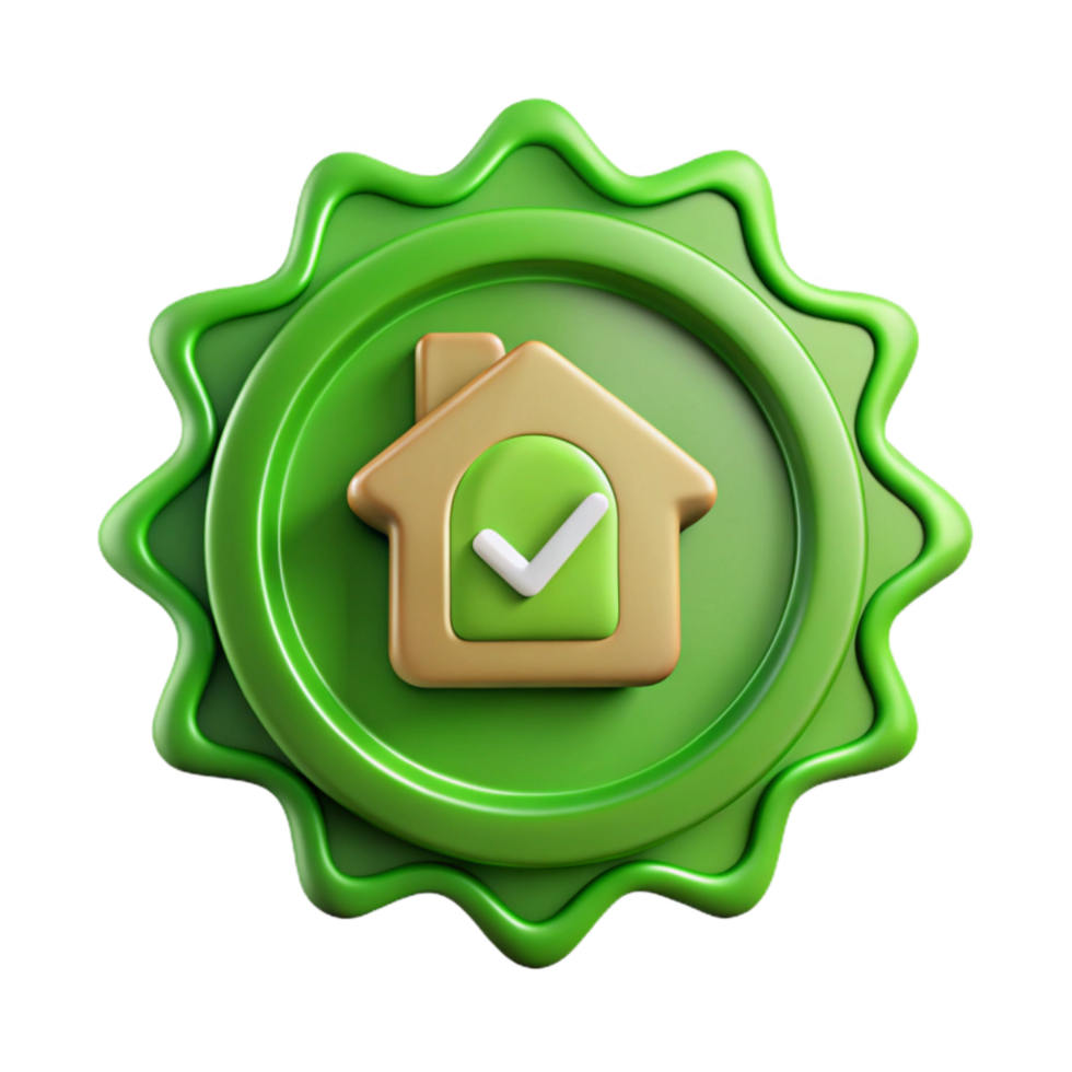 dramatic abstract Green Building Certification Badge Isolated detailed png
